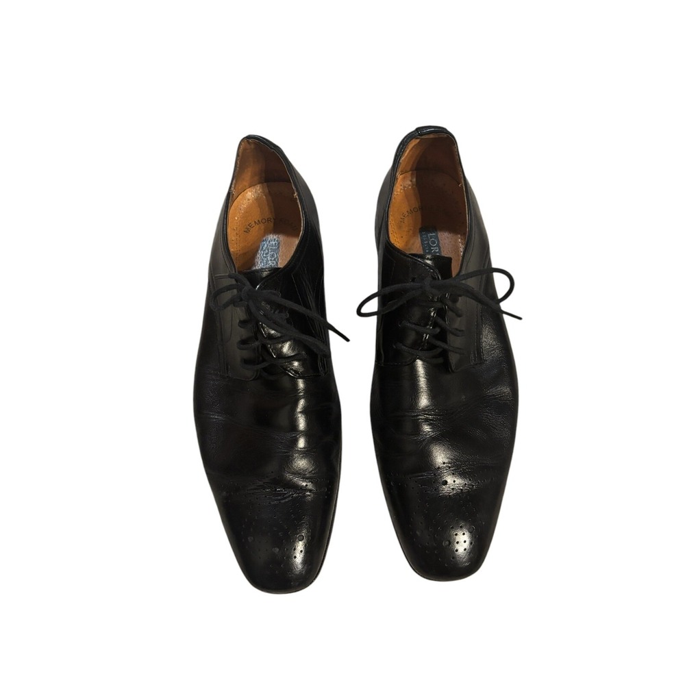 Florsheim Mens Black Leather Medallion Toe Oxford‎ Dress Shoes 14183-001 Size 9D